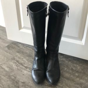 Black leather Faronelli Boots with suede inside